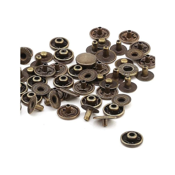 Metal Çıtçıt 54 no Alfa 50 Adet (Leathercraft, Deri Hobi) - 6