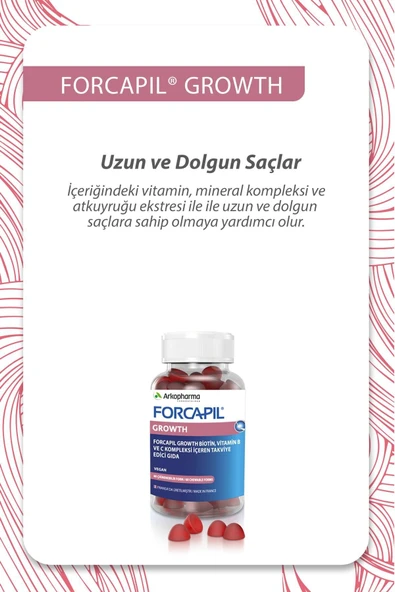 Arkopharma Forcapil® Growth Gummies – Saç Uzamasını Destekleyen Takviye Edici Gıda - 60 Çiğnenebilir Form ürün görseli