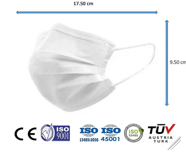 Safeone 75gr Tam Ultrasonik 3 Katlı Telli Cerrahi Maske 2x50 Adet