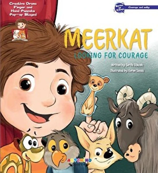 Meerkat Looking For Courage Creative Drama Finger and Hand Puppets Pop-up Staged ürün görseli
