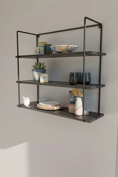 Dekoratif Kare Duvar Huş Ağacı Raflı Özel Tasarım - Resim 3