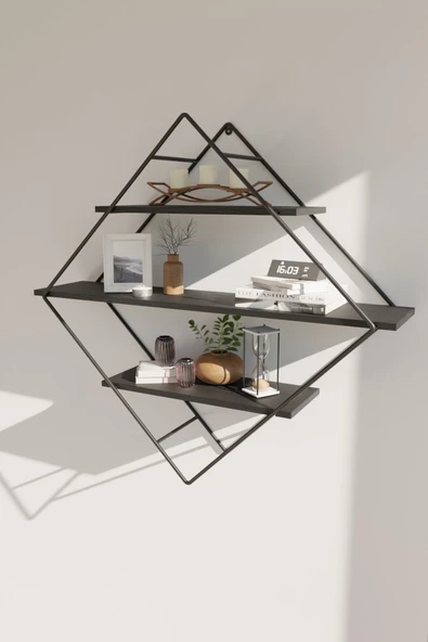 Dekoratif Prizma Duvar Huş Ağacı Raflı Özel Tasarım ürün görseli