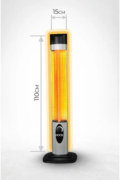 HOOK Hk 402 Kule Tipi 2000 Watt Elektrikli Dik Isıtıcı - Resim 3
