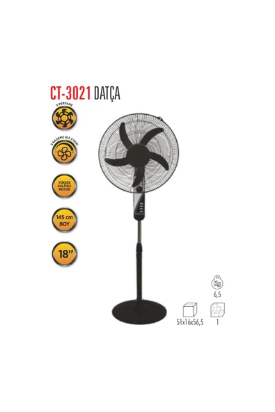 Cata CT 3021 Datça 50W Ayaklı Vantilatör - Resim 2