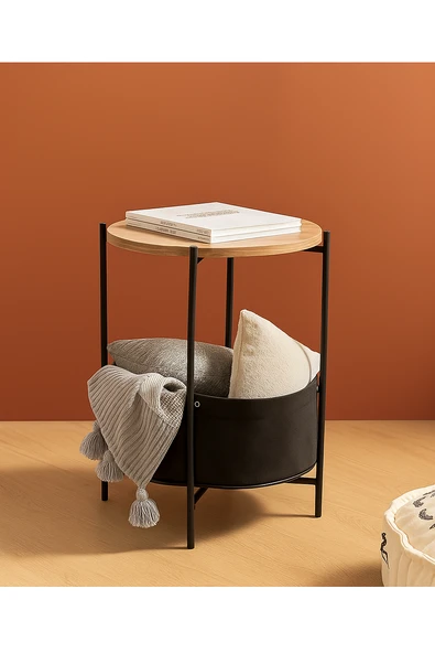 ED PET DİZAYN ÇANTALI GAZETELİKLİ YAN SEHPA KAHVE SEHPASI - 3