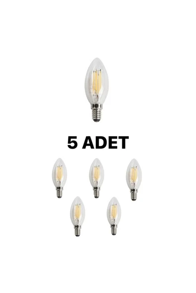 Cata CT-4063 Edison Led Buji Ampul 7W Günışığı (Sarı)- 5’li Paket ürün görseli 1