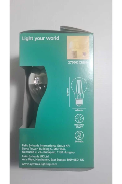 Sylvania 4,5W ToLEDo retro GLS crown silver E27 2700K günışığı aynalı  ampül - Resim 3