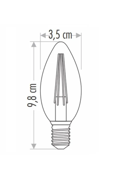 Cata CT-4280 4 WATT RUSTİK LED BUJİ AMPUL A14 AMBER - 6