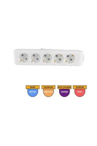 VİKO Viko Multilet Beşli Grup Priz Topraklı Klemensli