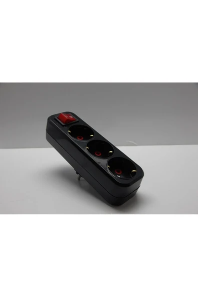 enparlak Üçlü Anahtarlı Golyat Fiş Priz Siyah Mutlusan - Resim 2