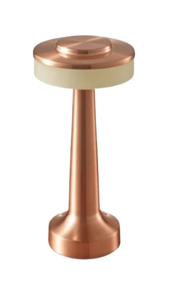 Noas Girit 3 Işık Bakır Renkli Dokunmatik USB Şarjlı Dim Edilebilir Masa Lambası YL86-1234 - Resim 2