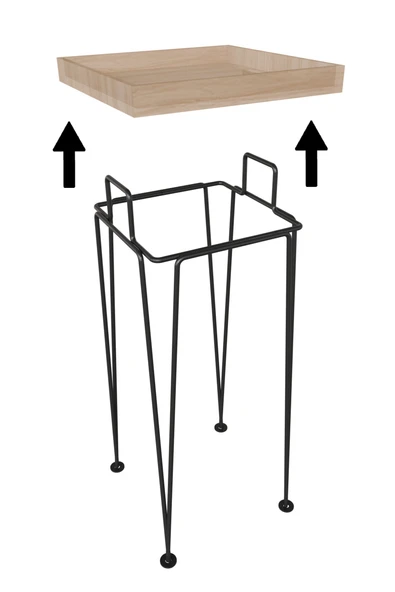 Dekoratif Ahşap Tepsili Sehpa - Resim 3