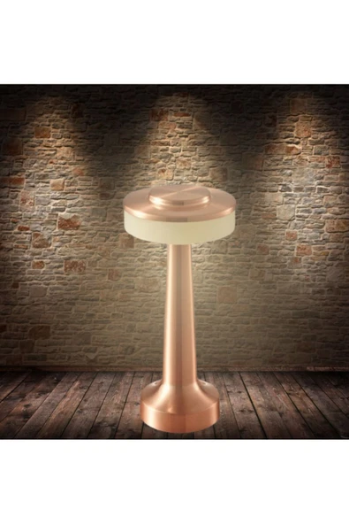 Noas Girit 3 Işık Bakır Renkli Dokunmatik USB Şarjlı Dim Edilebilir Masa Lambası YL86-1234 ürün görseli 1