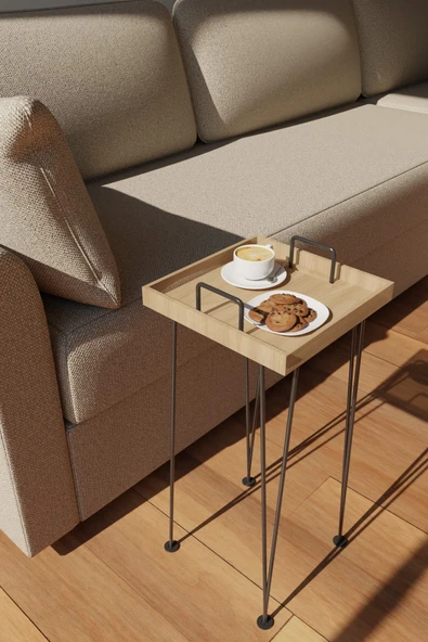 Dekoratif Ahşap Tepsili Sehpa ürün görseli 1