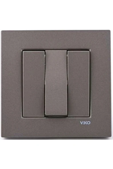 VİKO Artline Novella Antrasit Üçlü Anahtar Çerçeveli ürün görseli 1