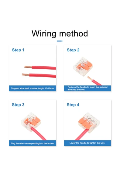UK 2'li Çok Amaçlı Buat Tırnaklı Wago Klemensi (10 Adet) - Resim 3
