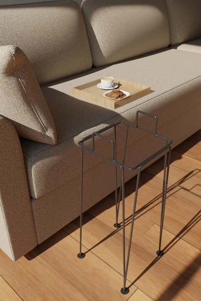 Dekoratif Ahşap Tepsili Sehpa - Resim 2