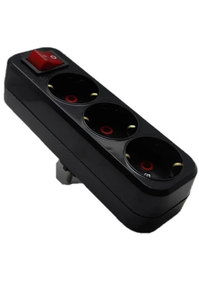 enparlak Üçlü Anahtarlı Golyat Fiş Priz Siyah Mutlusan ürün görseli 1