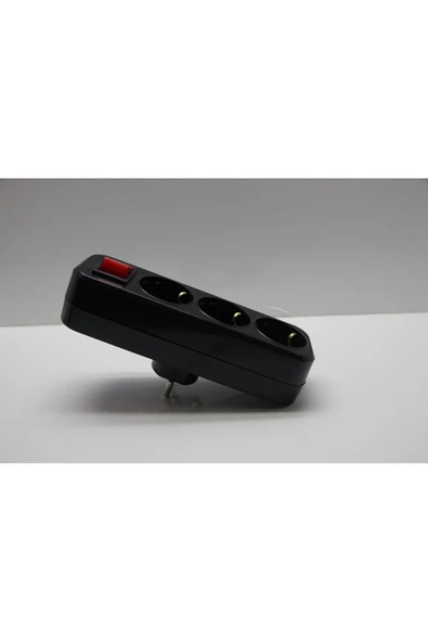 enparlak Üçlü Anahtarlı Golyat Fiş Priz Siyah Mutlusan - Resim 3