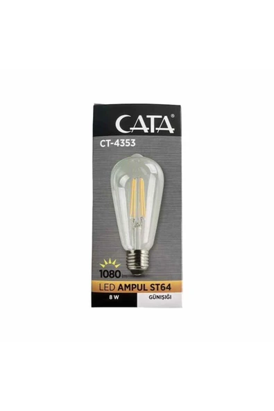 Cata 8w Beyaz Fılament Rustik Led Ampul - Resim 3