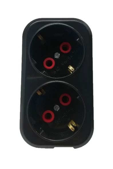 enparlak İkili Golyat Fiş Priz Siyah Mutlusan ürün görseli 1