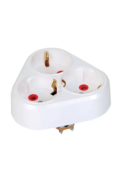 Mutlusan Topraklı Üçlü Fiş - Priz Yonca Tip Sıva Altı 001 170 033001 00 00 ürün görseli 1