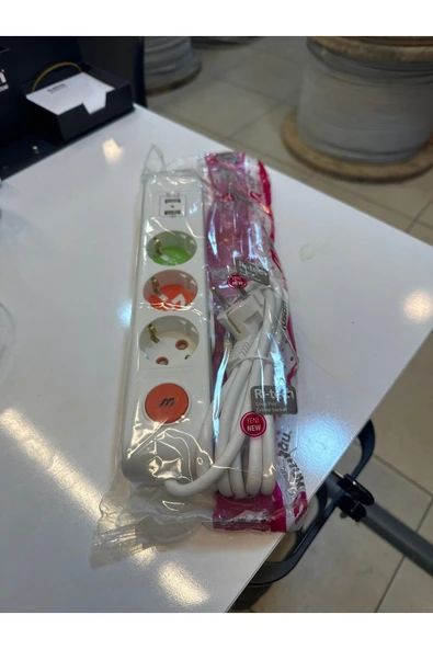 Mutlusan üçlü grup USB anahtarlı 2mt