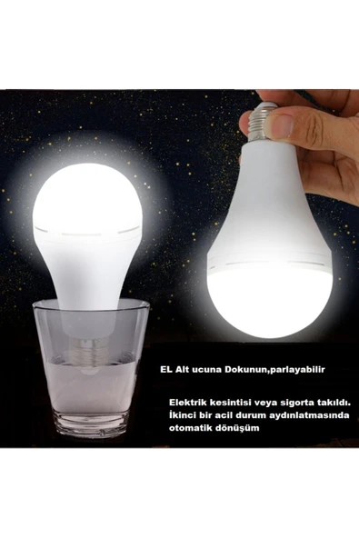 Cata Ct-4229 9w/6400k Şarjlı Led Ampul - Resim 4