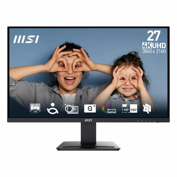 MSI Pro MP273U 27" 60Hz 4Ms HDMI+DP HDR UHD Adaptive-Sync IPS Vesa Monitör ürün görseli 1