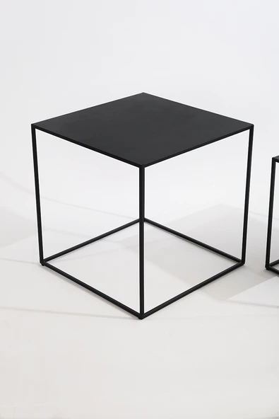 Metal 2'li Sehpa Siyah - Resim 4