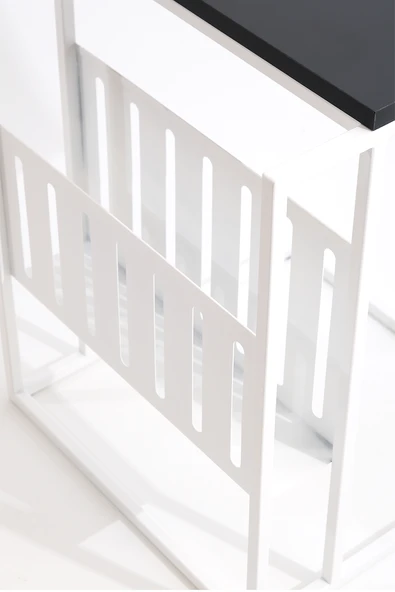 Dergilikli Beyaz Metal Sehpa - Resim 4