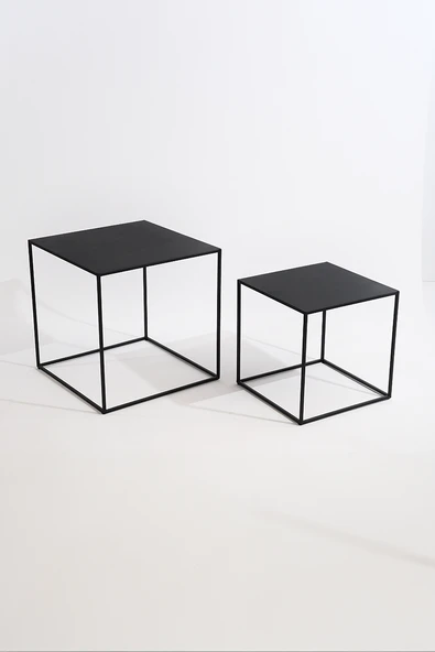 Metal 2'li Sehpa Siyah ürün görseli 1