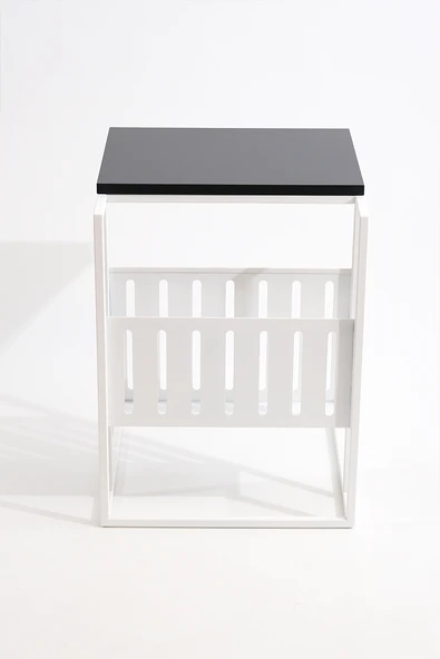 Dergilikli Beyaz Metal Sehpa - Resim 2