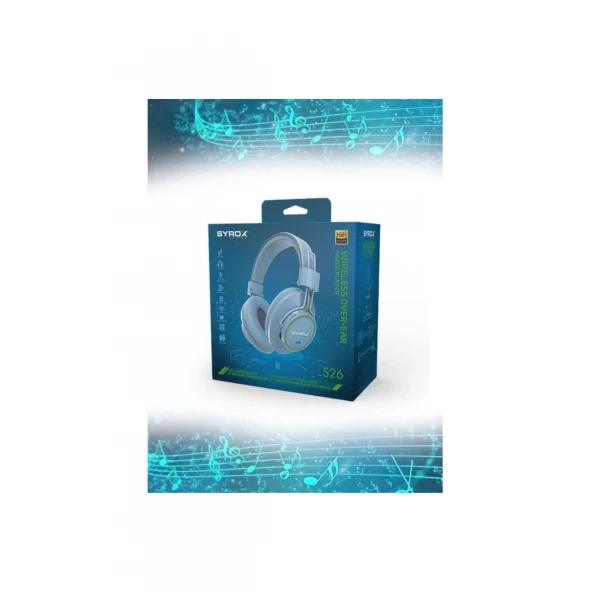 Syrox S26 Bluetooth Stereo 4 Fonksiyonlu Kulak Üstü Kulaklık ürün görseli 1