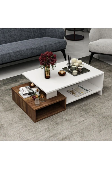 Betroya Dux Dekoratif Orta Sehpa Beyaz / Kemençe