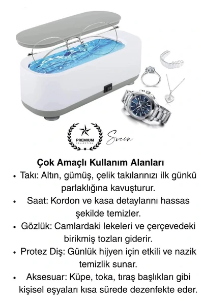 Ultrasonik Çok Fonksiyonlu Yüksek Titreşimli Yıkama Takı Saat Aksesuar Gözlük Temizleme Makinesi Usb - 4