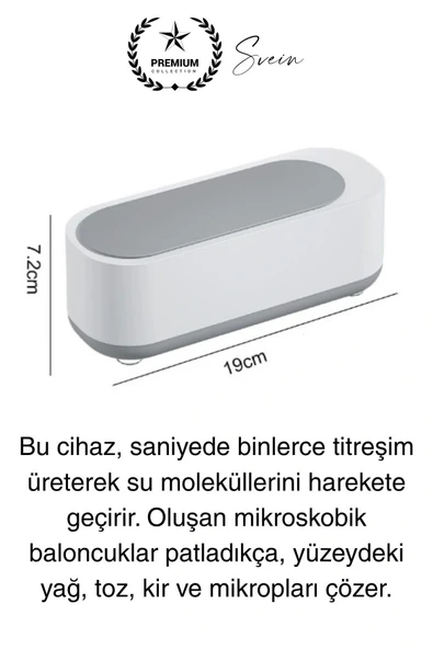 Ultrasonik Çok Fonksiyonlu Yüksek Titreşimli Yıkama Takı Saat Aksesuar Gözlük Temizleme Makinesi Usb - 2