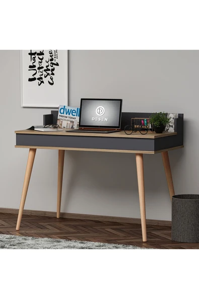 Betroya  Wendy Çalışma Masası - Antrasit / Ceviz - 4