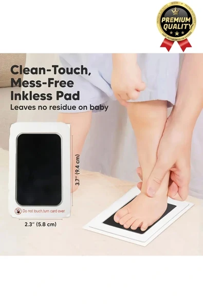 Özel Seri Mürekkepsiz 2 Kullanımlık Evcil Hayvan Bebek El Ayak İzi Fotoğraf Hatıra Çerçevesi Seti - 5