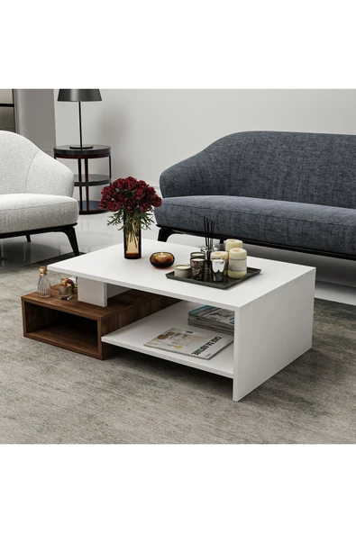 Betroya Dux Dekoratif Orta Sehpa Beyaz / Kemençe - 5