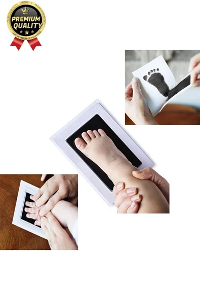 Özel Seri Mürekkepsiz 2 Kullanımlık Evcil Hayvan Bebek El Ayak İzi Fotoğraf Hatıra Çerçevesi Seti - 2