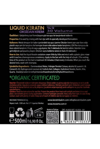Oksidan Krem (Güvenli Saç Açma) (500ml) - 3