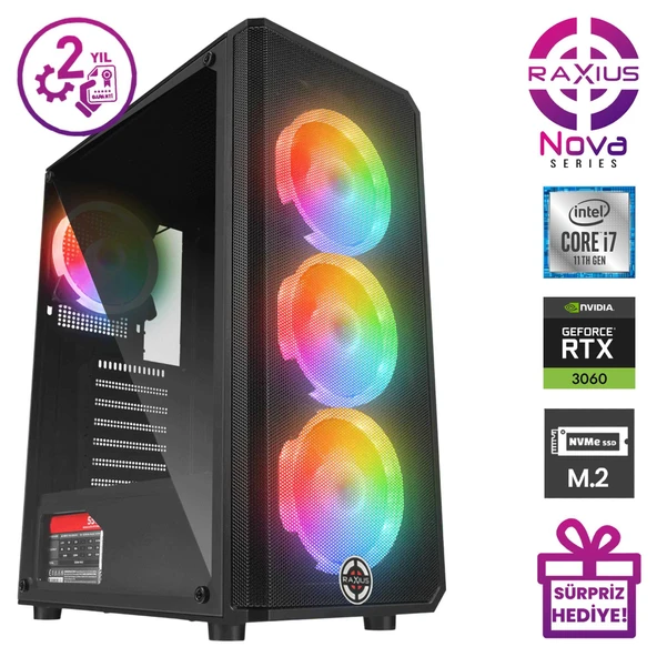 RaXius Nova G1 i7 306012G-117A010 i7-11700 16GB 1TBSSD RTX3060 12 GB W11P Gaming Masaüstü Bilgisayar - 2
