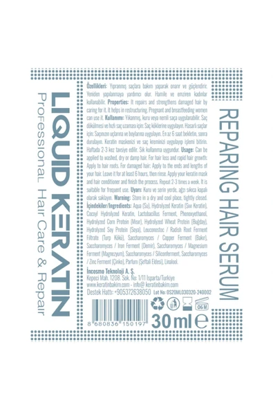 Saf Keratin Serum Sprey (30ml) - Katkısız Keratin - 3