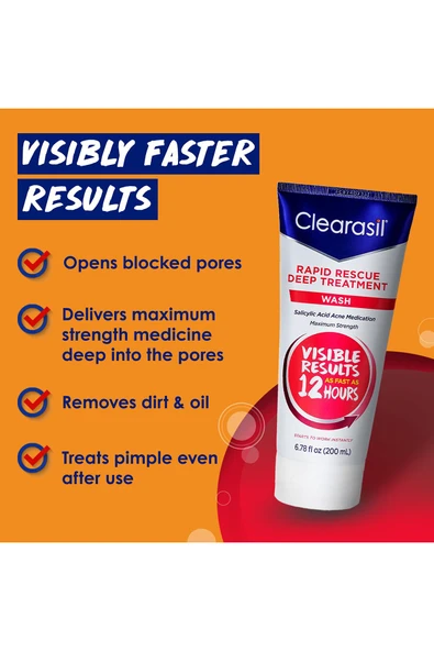 Clearasil Rapid Rescue Akne Karşıtı Yüz Temizleme Jeli 200ML - 2