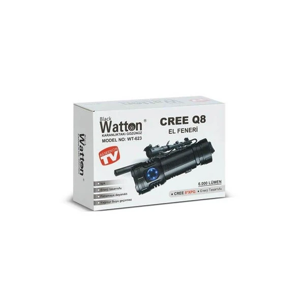 Watton CREE Q8- XPG 8+1 LED ŞARJLI EL FENERİ WATTON WT-623 - 3