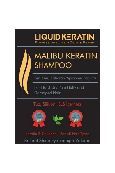 Tuzsuz Sülfatsız Malibu Keratin Şampuanı (1000ML) - Kuru Sert Kabaran Saçlar Için - 2