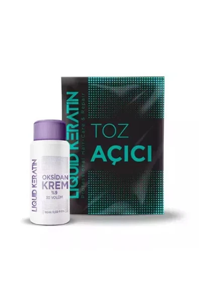 Keratinli Gri Toz Açıcı Oksidan Krem - Saç Rengi Boya Açıcı Set (30GR 60ML) - 1