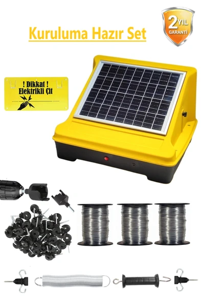 Elektrikli Çit Teli Sistemi Seti Güneş Panelli-40 Dönüme Kadar Ayı Domuz Kurt Için Etkili Koruma ürün görseli