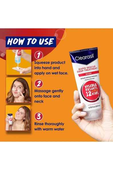 Clearasil Rapid Rescue Akne Karşıtı Yüz Temizleme Jeli 200ML - 3